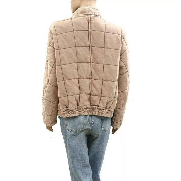 Free People Dolman Quilted Knit Jacket Top Oversized Zip-up Slouchy S NEW 283518 - Picture 3 of 5